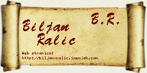 Biljan Ralić vizit kartica
